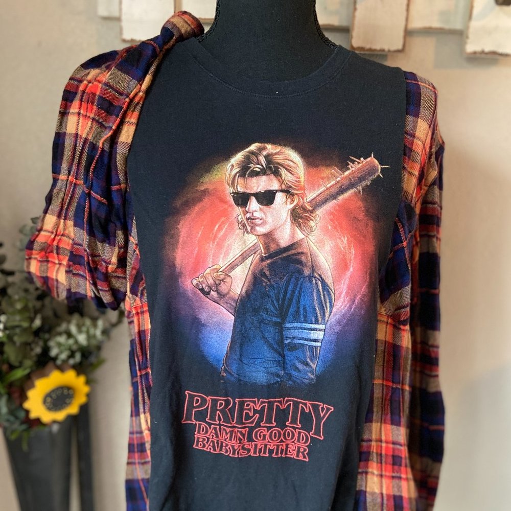 Stranger Things Steve Harrington Refashioned Upcycled Flannel ~S See Measurement